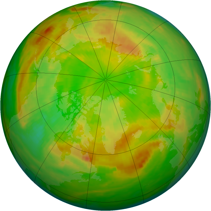 Arctic ozone map for 11 June 1991